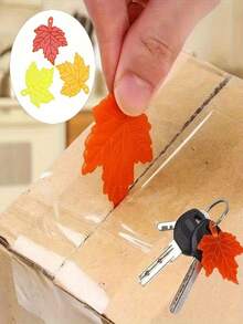 10pcs Portable Plastic Maple Leaf Shaped Minimalist Box Opener, Suitable For Opening Cardboard Boxes And Packages, Keychain Pendant - Multicolor - View 4