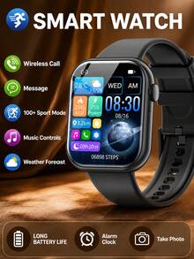 Hwagol 2026 Upgraded Smartwatch (Call/Answer Calls), 1.85-Inch Display, 230mAh Battery Capacity, Unisex, Fitness Tracker, Multiple Sports Modes, Step & Calorie Counter, Sleep Monitoring, Compatible With Android And - Black - View 12