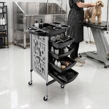 SENDERPICK Hairdressing Trolley 5-Tier Salon Trolley Salon Trolley - White - View 2