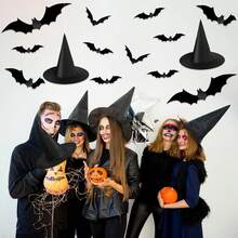 2/4pcs Halloween Indoor Decor Thick Floating Witch Hat, Hanging Witch Hat With Rope, Bulk Halloween Home Porch Office Outdoor Party Decorations - Multicolor - View 5