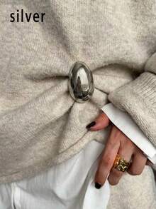 女款極簡金屬光澤胸針，適用於裝飾洋裝與夾克腰部，時尚高端飾品 - 多色 - 查看 8