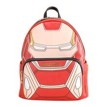 Mesuca حقيبة ظهر تخزين يومية محمولة، موضوع مارفل آيرون مان، قماش PU أحمر مقاوم للتآكل، متعددة الأقسام، متينة وخفيفة الوزن، مناسبة للسفر في الهواء الطلق والمدرسة والحمل اليومي، 1 قطعة - مشاهدة 8