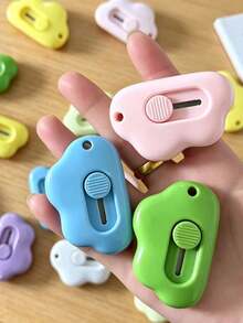 1/2/4/6/8/10pcs Mini Craft Knives, Cute Cloud Pattern Small Paper Cutting Knives, Express Parcel Unboxing Tools, Portable Japanese INS Style Student Office Handmade Cardboard Box Cutter - A - View 5