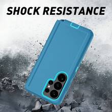 Compatible With Galaxy Rugged Series Phone Case - Black/Blue, Heavy-Duty Shockproof Dual-Layer Protective Case, With Port Dust/Scratch Protection, Compatible With IPhone Series, Unisex - Lake Blue Light Blue - View 6