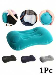 1PC Portable Foldable Inflatable Fabric Pillow,Lightweight Bed Pillow,Foldable Inflatable Pillow,Travel Pillow Camping Pillow,Backpacking,Hiking Camping Essential,Camping Accessories,Camping Gear,Providing Support For The Neck And Lower Back. - Multicolor - View 6