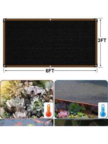 1pc Black Sunshade Net - Blocks 90% UV Rays, Made Of High-Density Polyethylene Material, Rectangular Shape, Suitable For Patio, Gazebo, Yard, Backyard Lawn And Garden, Wind-Resistant, Can Be Used As Privacy Screen - ZYW - View 4