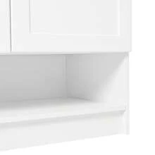 Flieks Modern Shoe Cabinet, With Adjustable Shelves, Gold Handles, 2-Door Shoe Dresser, White, B73/D34/H109 - White 1Pc - View 9