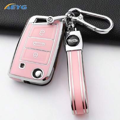 Juego de fundas para llave de coche de 3 botones de TPU, compatible con Golf 7 MK7, Polo, Tiguan & , carcasa protectora para mando a distancia, accesorios para automóvil