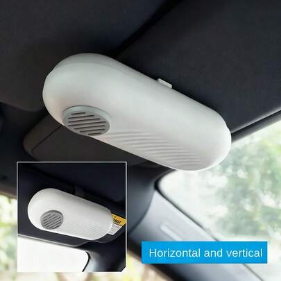 1pc Universal Car Sun Visor Glasses Holder, Durable Material Glasses Storage Box, With Buckle Fixation, Multi-Functional Car Interior Accessory