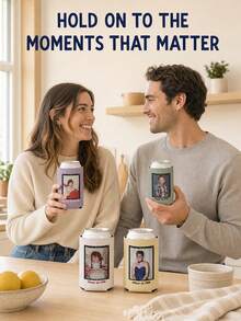 1pc Personalized Photo Can Cooler Sleeve, Customized Image Can Holder, Vintage Movie Frame & Text Design, Birthday Party Drink Cup Sleeve, Commemorative Gift - Multicolor - View 8