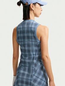 Nike Women's AS W NK DF FF NOV Polo Dress Sleeveless Dress IO0354-486 - Dusty Blue - View 2