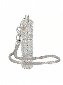 1pc 3-Compartment Pill Box With Rhinestones And Keychain, Metal Morning/Noon/Night Pill Box, Rhinestone Decorated - Multicolor - View 10
