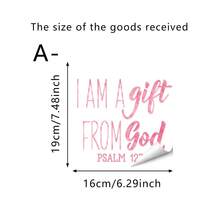 1pc Religious Bible Verse Static Mirror Window Clings. I Am A Gift From God Psalm 127:3 Scripture Text In Black Pink Tones, Idea For Bathroom Vanity Mirror Bedroom Closet Glass Faith Home Decor. - Multicolor - View 12