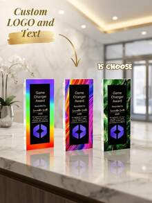 1pc Custom Presidents Club Award, Salesperson Of The Year Trophy, Custom Recognition Plaque With Logo, Personalized Acrylic Award - Multicolor - View 2