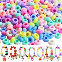 200pcs 12mm Large Hole Acrylic Chunky Beads, 5.5mm Hole Macrame Hair Beads, Mixed Color Rondelle Spacer Beads For DIY Keychain Bag Charm Jewelry Making - Multicolor - View 4