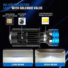 Car LED Lens Headlight H4 12V Mini Lens Super Bright Hi/Lo Beam White Light 6000K For Cars & Motorcycles Model Compatible - 2pcs for Car - View 3