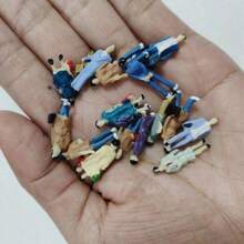 20pcs Miniature Colorful 1:50 Scale Figures - Typical People Made Of ABS Plastic, Used For Making Landscapes, Railways, Buildings And Theater Miniatures (2.5cm Small Size) - Multicolor - View 7