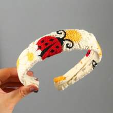 Bohemian Style Floral Knitted Headband - Women's Cute Fashion Hair Accessory, Suitable For Vacation, Holiday, Party Outfit Headpiece Hair Hoop - Multicolor - View 15