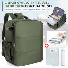 Large Capacity Vacuum Compression Backpack, For 14-15.6 Inch Laptops, Weekend Trip Bag, Airplane Approved, 50% More Space, Anti-Theft, Manual Air Pump - Multicolor - View 18