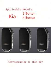 1pc Black Silicone Car Key Cover Compatible With Kia Cerato Ceed Forte NIRO Sorento Seltos Sportage Soul Telluride Models - A - View 4