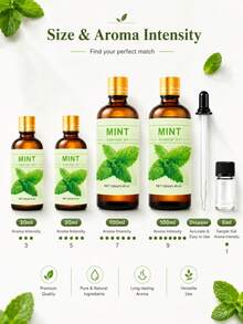 Óleo Essencial de Hortelã-Pimenta 100ml, 30ml, Óleo Essencial Premium, Adequado para Difusores, Umidificadores, Decoração de Casa, Fabricação de Sabonetes e Velas, Presente de Feriado - óleo essencial de hortelã-pimenta - Visão 3