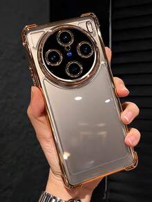 MewTrek Luxury Electroplated Transparent Phone Case, New Fashion Silicone Shockproof Protective Soft Shell, Compatible With Iphone, Galaxy, Honor Reno, Unisex, 2026 - Gold - View 2