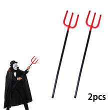 2pcs/1pc Halloween Costume Accessories, Devil Trident & Grim Reaper Scythe Props, Lightweight Detachable Grim Reaper Scythe, Suitable For Halloween Party Stage Performance, Cosplay Props, Stage Props, Halloween Party Decoration, Happy Halloween - View 9