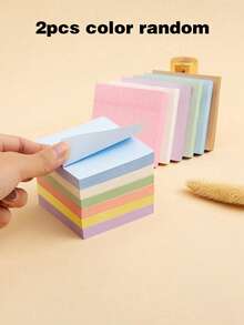 Colorful Thick Square Sticky Notes - Convenient Creative Memo Pad, Multiple Colors Random - Tear-Off Notepad, Suitable For Office And Home Use, Quick Notes, Space-Saving, Strong Adhesive Sticky Notes Super Practical, Colorful Small Square Sticky Notes Tear-Off With Adhesive Mini Sticky Notes Student Note-Taking Multi-Functional Index Tabs - A - View 8
