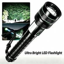 1 pieza Linterna LED de batería ultra larga, foco potente recargable por USB de alta luminosidad para uso en exteriores y pesca - Como se muestra en la figura - Ver 2