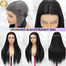 13x6 Invisible Lace Front Wig Mixed Hair 13x4 Natural Black Straight Hair HD Transparent Lace Front Wig Mixed Hair Pre-Plucked With Baby Hair 200% Density Ready To Wear 5x5 Glueless Wig Suitable For Women All Skin Tones Halloween Wig Natural Black - Natural & Black - View 11