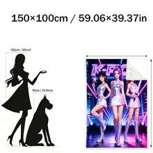 1件 K-POP 女團印花法蘭絨毯，法蘭絨布料製成，柔軟親膚，可用作居家冷氣毯、午睡毯、床單，也適合野餐、車內、露營等場景 - 彩色 - 查看 10