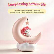 MINISO X Sanrio Licensed Cinnamoroll Kuromi LED Starry Night Light, USB-C Rechargeable, 3 Lighting Modes, Portable Dimmable Bedside LED Lamp, Cute Gift For Boys And Girls, Room Decor - -pink - View 3