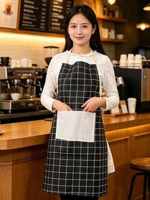 New Stylish Apron With Straps, Breathable Skin-Friendly Waterproof Stain-Resistant Apron, Home Kitchen Cooking Oil-Proof Apron, Simple Fashion Design, Suitable For Home Cooking And Restaurant Work, Comfortable And Anti-Dirt Apron - Apron - View 1