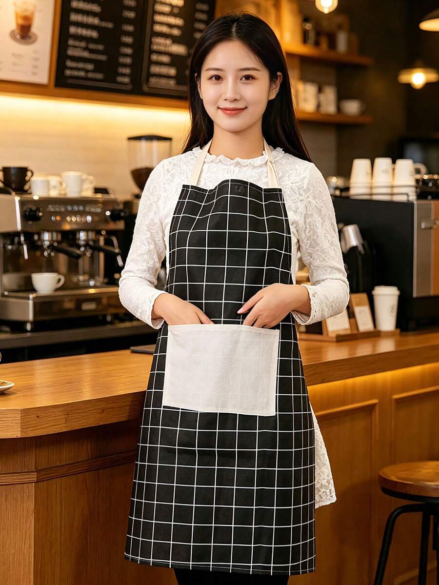 New Stylish Apron With Straps, Breathable Skin-Friendly Waterproof Stain-Resistant Apron, Home Kitchen Cooking Oil-Proof Apron, Simple Fashion Design, Suitable For Home Cooking And Restaurant Work, Comfortable And Anti-Dirt Apron - Apron - View 1