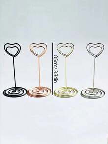 1/10pcs Stainless Steel Table Number Holder, Gold Reusable Table Card Holder, Essential For Weddings, Conference Rooms, Restaurants, Home Photo Clips, Desktop Decor Card Holder Storage Rack And Christmas Gift Events - Multiple Styles - View 7