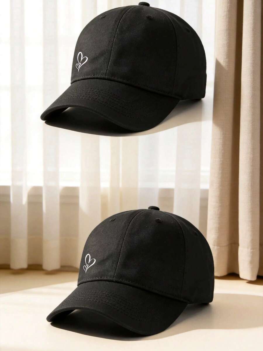 1pc Summer & Autumn Baseball Cap, Baseball Cap, New Casual Versatile Sun Hat For Men & Women - Heart Baseball Cap - View 1