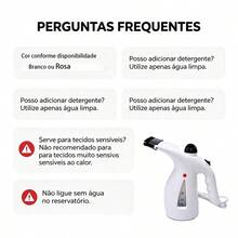 110V/220V Passadeira a Vapor Portátil 800W Vaporizador de Roupas 300ml Aquecimento Rápido Removedor de Rugas - Branco 220V - Visão 3