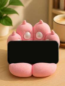 1pc Phone Stand, Stable Base For Phone And Tablet, Multiple Colors Available, Compatible With Multiple Devices, Suitable For Men And Women, Perfect Gift For Lovers, Best Friends, Suitable For Daily Desktop Phone Placement, Can Be Used For Leisure Video Watching, Binge Watching, Browsing, Also As Holiday Gift, Wedding Favor, Compatible With Valentine's Day, Thanksgiving - A - View 3
