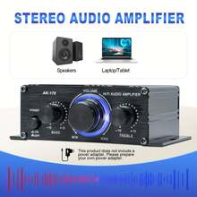 Amplifier Daya Mini Dua Saluran 12V untuk RV, Amplifier Audio Kompak, Cocok untuk RV, Mobil, Sistem Audio Rumah, Amplifier HiFi Portabel, Peningkat Audio Mobil untuk Speaker RV, Ukuran Kecil dengan Casing Aluminium Tahan Lama, Pemasangan Mudah - AK170 - View 5
