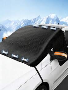 Car Windshield Snow Cover, 6 Built‑In Magnets Car Front Window Frost Ice Sun Shade Protector, All‑Weather Waterproof Anti‑Snow Anti‑Dust Sun UV Protection Windshield Cover With Mirror Cover For Most Cars Sedan SUV - Multicolor - View 12