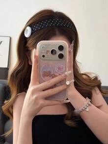 1pc/2pcs Women's Button Polka Dot Headband With Cute Side Bow, Hair Accessory Suitable For Daily Wear, Dating, Outings - Multicolor - View 1