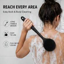 4‑Piece Shower Brush Set, For Back, Face, Body And Scalp Massage. Gentle Exfoliating Long‑Handle Body Brush With Soft Bristles, Effectively Cleans Skin And Removes Dead Skin. Non‑Slip Grip For Deep Cleansing, Shower Brush Set - View 2