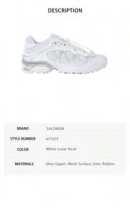 Salomon Men's And Women's Sports Shoes 477619 - White Moon Rock 477619 - View 6
