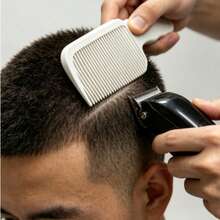 Salon Barber Hair Cutting Position Comb, Ergonomic Handle Flat Top Styling Comb For Men Hair Trimming - Light Grey - View 4