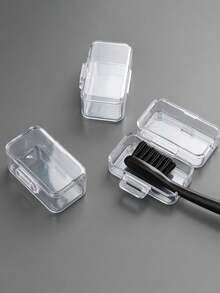 4/8pcs Travel Toothbrush Head Protective Covers, Toothbrush Caps, Brush Head Storage Box, Portable Plastic Clips, Suitable For Home Travel, Camping, Bathroom, School, Business Occasions, - Multicolor - View 3