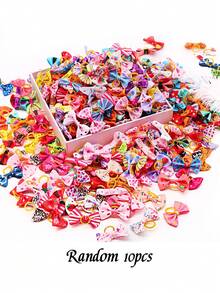 20/30/50/100pcs Random Color Cute Puppy And Bow Hair Accessories, Various Floral Patterns, Pet Bow Hair Clips, Pet Grooming Bows, Puppy Hair Decorations, Puppy And Cat Daily Supplies, Suitable For Multiple Occasions, Valentine's Day Christmas Pet Gifts - Multicolor - View 23