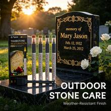 Gravestone Paint Touch-Up Pen, Stone Monument Lettering Pen, Waterproof Sun-Resistant Quick-Dry Tombstone Inscription Gold Paint Pen, Cemetery Tombstone Faded Text Repair Coloring Paint Pen, 4-Color Set With Cleaning Brush, Stone Refurbishment Marker Pen, Qingming Tomb Sweeping Special Filling Color Pen - Stone Tablet Pen - View 2