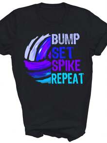 Volleyball Bump Set Spike Repeat Player Lover Unisex Shirt Gift - 款式 - 查看 1
