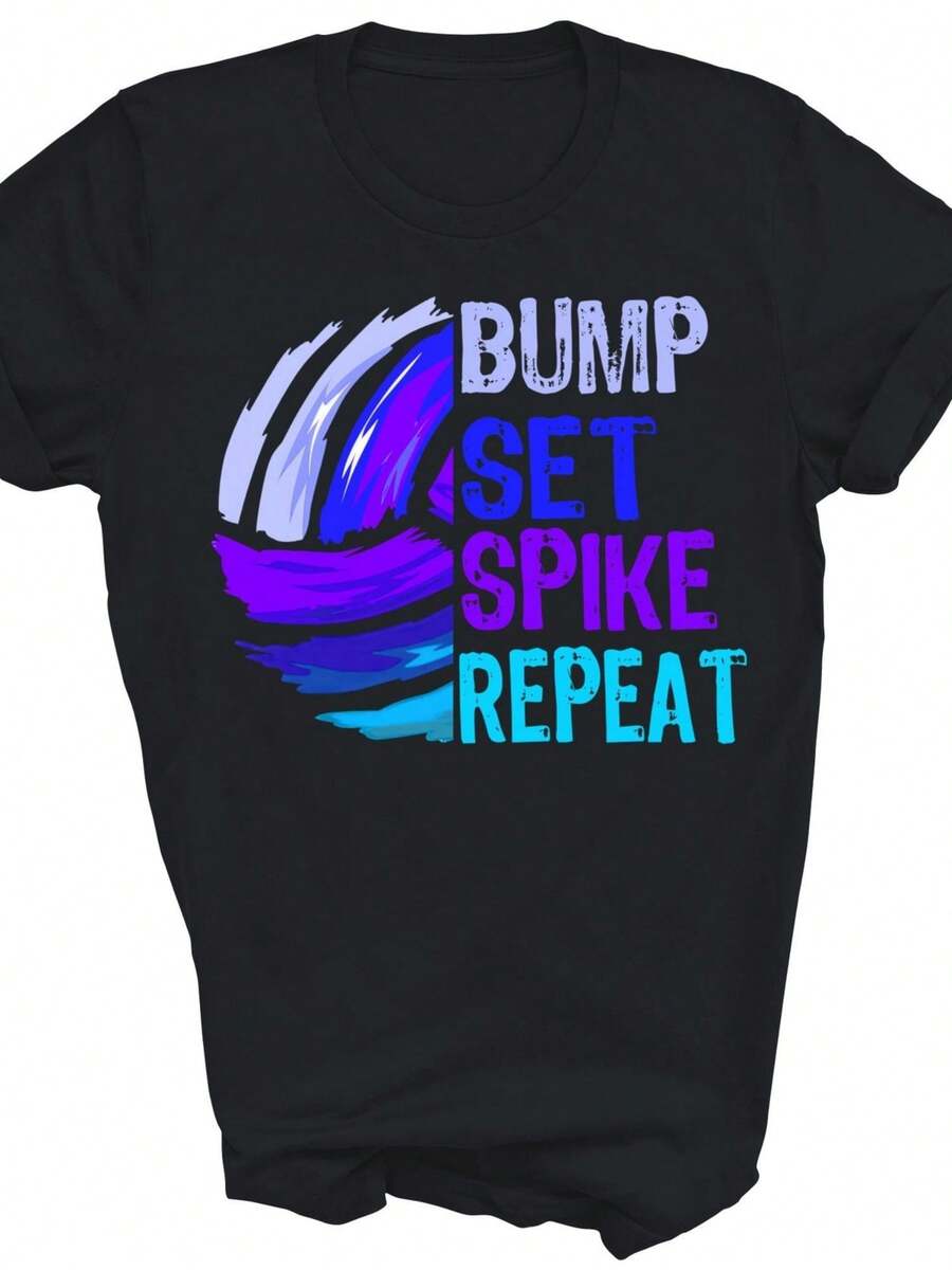 Volleyball Bump Set Spike Repeat Player Lover Unisex Shirt Gift - 款式 - 查看 1