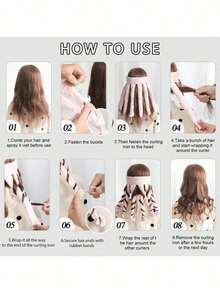 8pcs Heatless Octopus Hair Curlers Set, Heatless Curling Rod, 8 Detachable Hair Clips, Adjustable Headband, Soft Satin Heatless Curling Tool, Suitable For Long Hair, Lazy Sleep Curling Gadget, No Ironing Required, No Hair Damage, Girls Sleep Curling Rod, Create Fluffy Big Waves, Soft Curling Cap, All-Day Sleep Curling Tool, Create Smooth Curly Effect - Multicolor - View 7